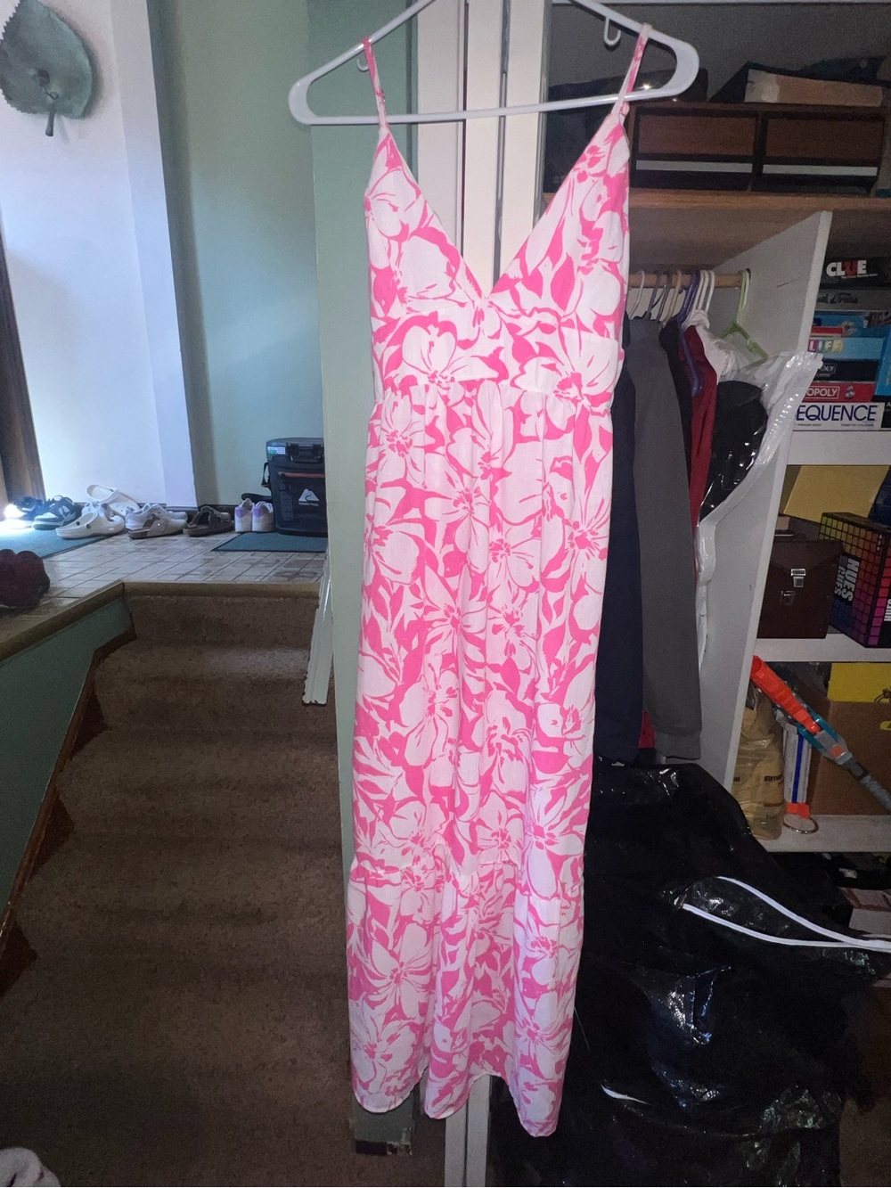 NWT Haute Monde Pink Floral Maxi Dress